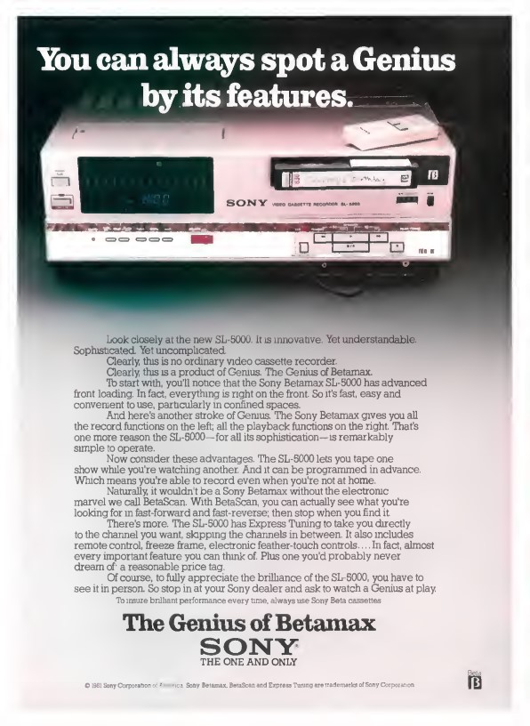 Sony frontloading Betas Sony frontloading Betas